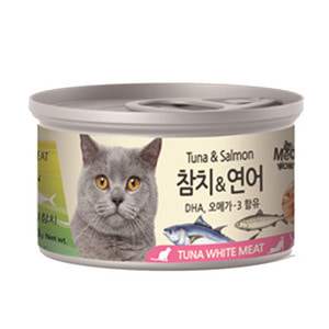 [BOX24개입] 미우와우 흰살참치 고양이캔 80g 연어