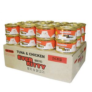 [BOX24개입] 에버키티 고양이캔 참치&amp;닭고기 80G